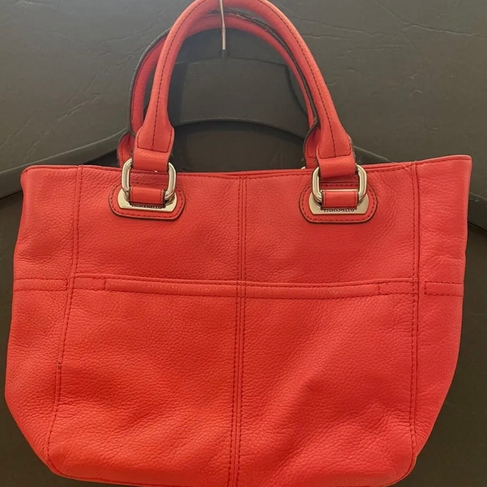Tignanello Leather Hand Bag Red